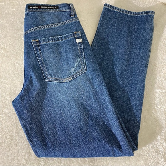 OAK & ACORN Ninety Three Mid Loose Patch Jeans Dark Straight - Picture 8 of 8